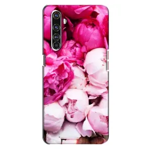 Силиконовый бампер с принтом (цветочки) на Реалми Х50 Про (Пионы)