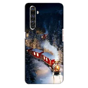 Силиконовый бампер на рождество для Realme X50 Pro (Поезд)