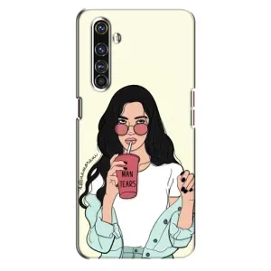 Силиконовый Чехол на Realme X50 Pro с картинкой Стильных Девушек (С напитком)