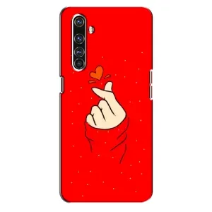 Чехлы (Знак сердечка) на Realme X50 Pro (Сердце на красном)