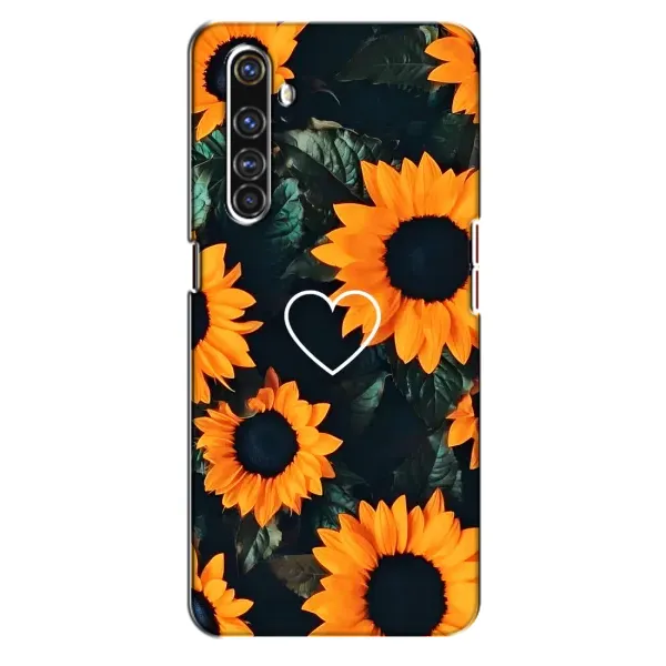 Чехол с рисунком «Сердечко в подсолнухах» для Realme X50 Pro