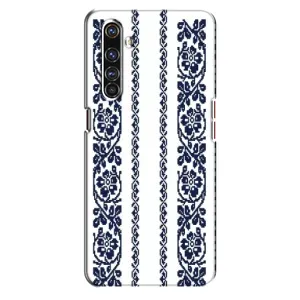 Силиконовый Чехол на Realme X50 Pro с картинкой Вышиванки (Синяя вышиванка)