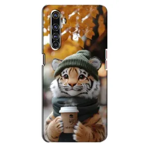Друкований чохол 'Звірята з кавою' для Realme X50 Pro (Тигр з кавою)