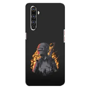 Силиконовый чехол с картинкой "Герой Pubg" на Realme X50 Pro (В огне)