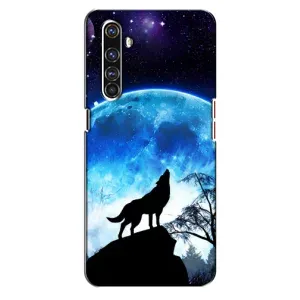 Чехол с Волком на Realme X50 Pro (Воет на луну)