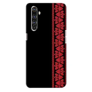 Силиконовый Чехол на Realme X50 Pro с картинкой Вышиванки (Вышиванка на черном)