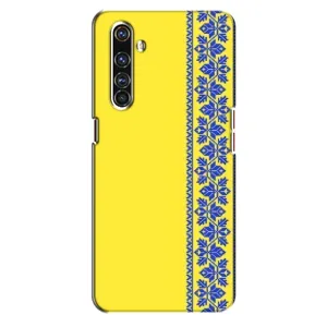 Силиконовый Чехол на Realme X50 Pro (Вышиванка на желтом)