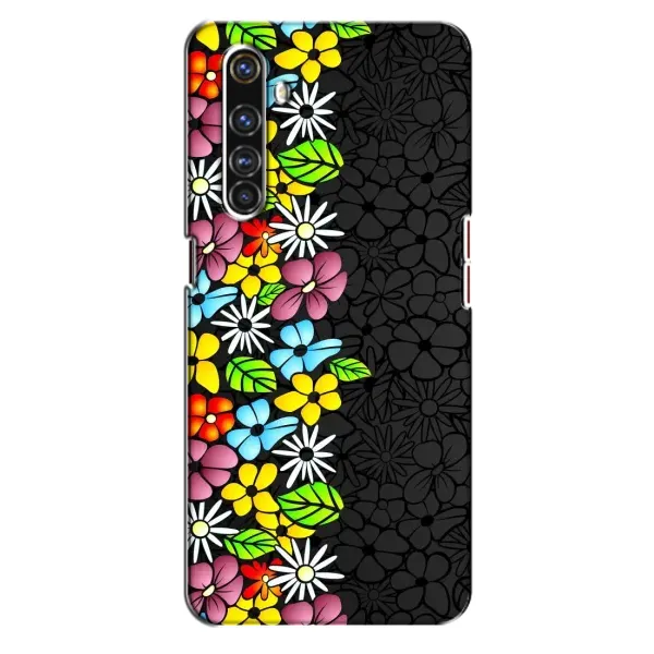 Чохол з малюнком «Яскраві квіти на чорному» для Realme X50 Pro Чохол з малюнком «Яскраві квіти на чорному» для Realme X50 Pro