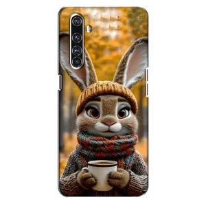 Друкований чохол 'Звірята з кавою' для Realme X50 Pro (Зайчик з кавою)