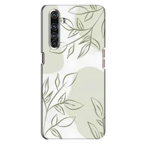 Чехол цветочный дизайн для Realme X50 Pro (Зелёный дизайн)