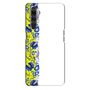 Силиконовый Чехол на Realme X50 Pro с картинкой Вышиванки (Желто-синяя вышиванка)