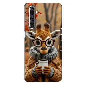 Друкований чохол 'Звірята з кавою' для Realme X50 Pro (Жираф з кавою)