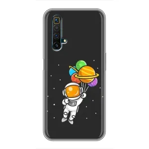 Силіконовый Чохол з принтом "Космонавти" на Realme X50 (Космонавт з кульками)