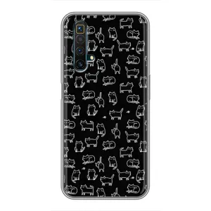 Чохол на тематику: Коти для Realme X50 (Котики на чорному)