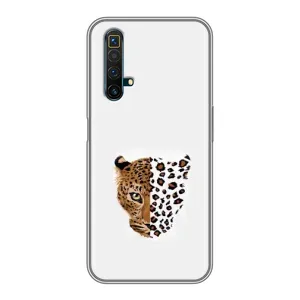 Чохол з леопардовим принтом на Realme X50 (Леопард на білому)