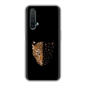 Чохол з леопардовим принтом на Realme X50 (Леопард на чорному)