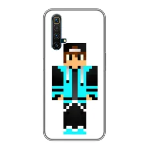 Чохли для Realme X50 (Персонажі МайнКрафт) (Хлопчик у блакитному)
