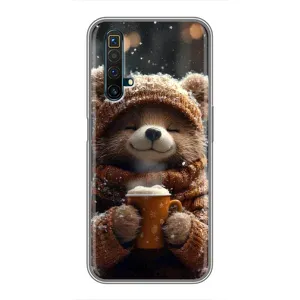 Друкований чохол 'Звірята з кавою' для Realme X50 (Ведмедик з кавою)