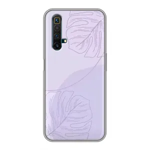 Чохол квітковий дизайн для Realme X50 (Монстера фіолетова)