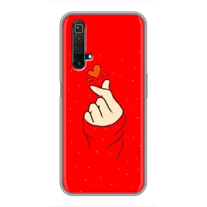 Чохол (Знак сердечка) для Realme X50 (Сердечко на червоному)