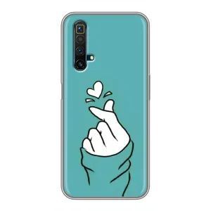 Чохол (Знак сердечка) для Realme X50 (Сердечко на бірюзовому)