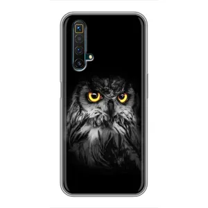 Чохли з принтом СОВИ для Realme X50 (Сова на чорному)