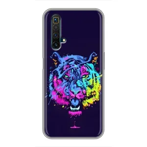 Силіконовий бампер з картинкою звірів для Realme X50 (Тигр-Арт)