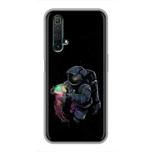 Силіконовый Чохол з принтом "Космонавти" на Realme X50 (В руках земля)