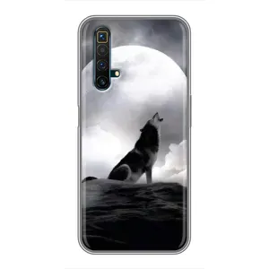 Чохол з Вовком на Realme X50 (Вовк і місяць)