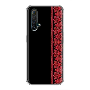 Силіконовый Чохол на Realme X50 з картинкой Вишиванки (Вишиванка на чорному)