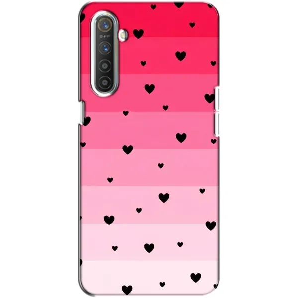 Чехол с рисунком «Чорные сердечки» для Realme XT Чехол с рисунком «Чорные сердечки» для Realme XT