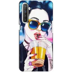 Чохол з картинкою Модні Дівчата Realme XT (Дівчина з коктейлем)