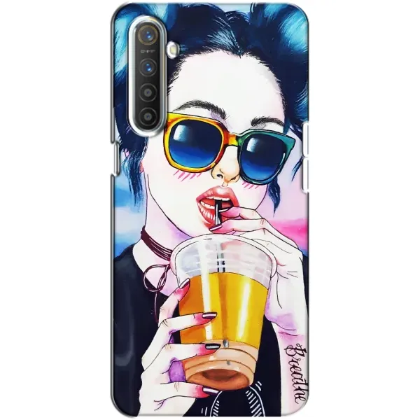 Чехол с рисунком «Девушка с коктейлем» для Realme XT Чехол с рисунком «Девушка с коктейлем» для Realme XT
