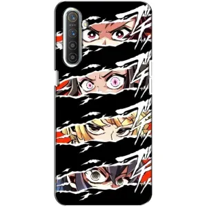 Силиконовые чехлы с глазами Anime для Реалми ХТ (Глаза на чорном)