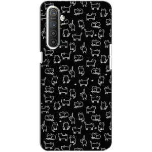 Чохол на тематику: Коти для Realme XT (Котики на чорному)