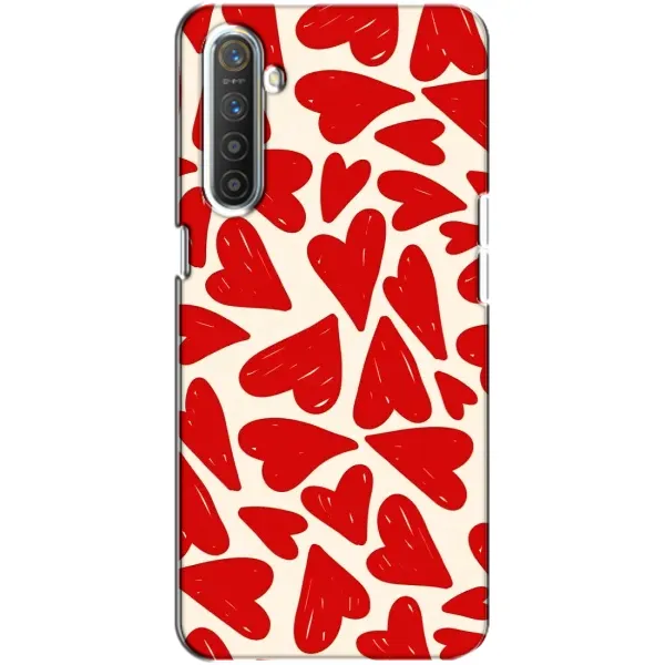 Чехол с рисунком «Красные сердечка» для Realme XT Чехол с рисунком «Красные сердечка» для Realme XT