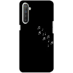 Чехол с картинками на черном фоне для Realme XT (Ноты)