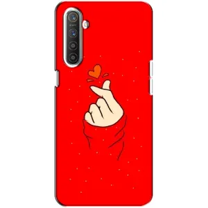 Чехлы (Знак сердечка) на Realme XT (Сердце на красном)
