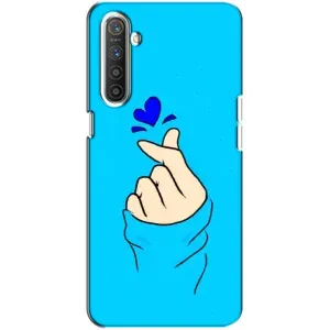 Чехлы (Знак сердечка) на Realme XT (Сердце на синем)
