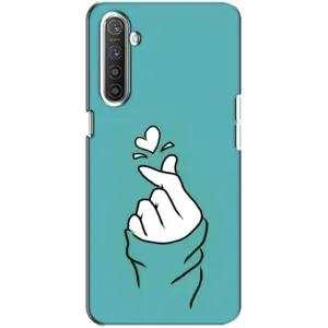 Чехлы (Знак сердечка) на Realme XT (Сердечко на бирюзовом)