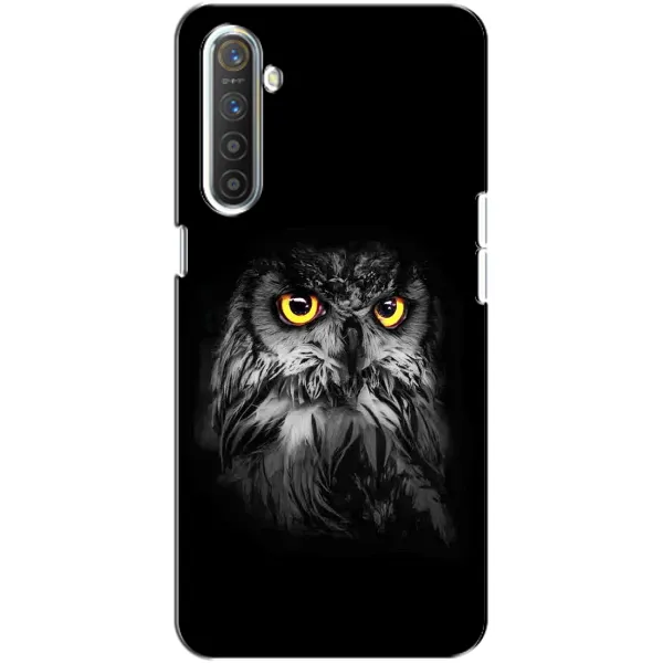 Чехол с рисунком «Сова на чёрном» для Realme XT