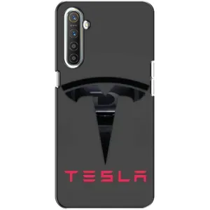 Силиконовый бампер с картинкой машины на Realme XT (Logo TESLA)