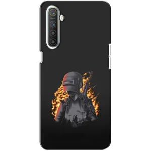 Силиконовый чехол с картинкой "Герой Pubg" на Realme XT (В огне)