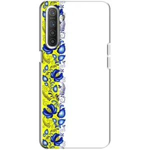Силиконовый Чехол на Realme XT с картинкой Вышиванки (Желто-синяя вышиванка)