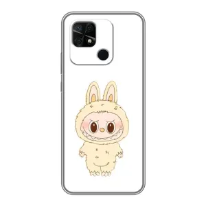Чехол с принтом Лабубу для Xiaomi Redmi 10C (Бежевый Лабубу)