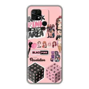 Чехлы с картинкой для Xiaomi Redmi 10C (BLACK PINK коллаж)