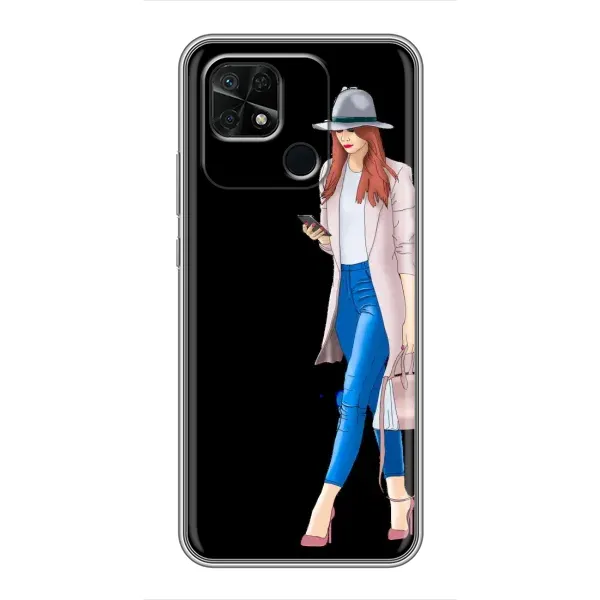 Чехол с рисунком «Девушка со смартфоном» для Xiaomi Redmi 10C Чехол с рисунком «Девушка со смартфоном» для Xiaomi Redmi 10C