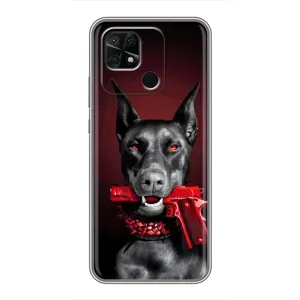 Чехол ДОБЕРМАН для Xiaomi Redmi 10C (Доберман злой)