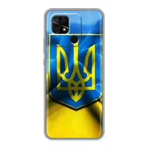 Чехол с картинкой (Патриотический ГЕРБ) на Xiaomi Redmi 10C (Герб и Флаг Украины)