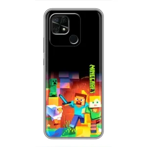 Чехлы для Xiaomi Redmi 10C (Персонажи Майн Крафт) (Герой Майнкрафт)